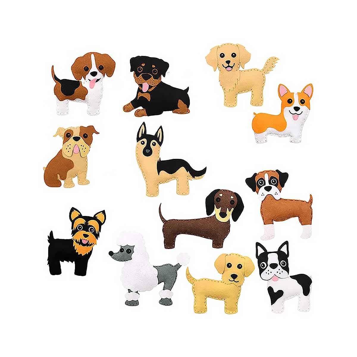 CENPEK Felt Sewing Craft Kit DIY Sewing Felt Animals Fun Crafts Educational Sewing Kit for Educational Beginners Girls Boys (Dog)