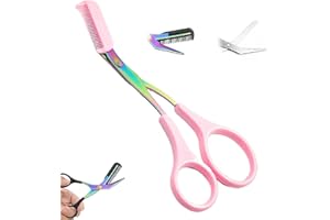 Morekfly Eyebrow Trimmer Scissors, Stainless Steel, Ergonomic, Purple