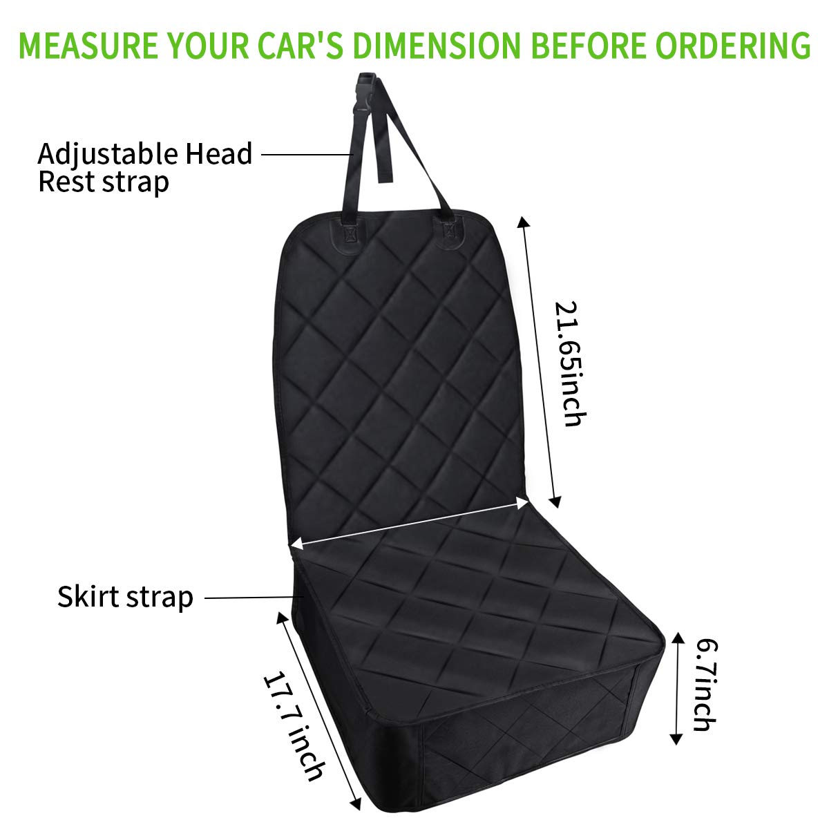 morpilot 2 in1 Hund Autositzbezug, Wasserdicht Hundedecke verstellbar Vorne Autositzabdeckung, Pet Reise Hängematte mit Nonslip Gummi Vordersitz Schutz für alle Arten von Fahrzeugen Autos