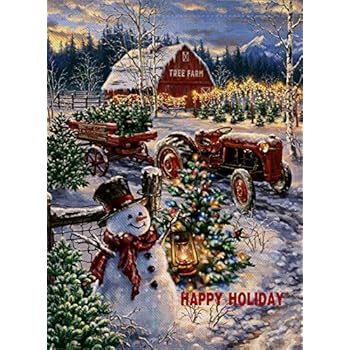 Amazon.com : Dyrenson Christmas Garden Flag Snowman, Home ...