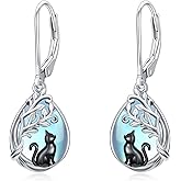 Suiknsn Tree of Life/Filigree/Shamrock Earrings 925 Sterling Silver Moonstone Dangle Drop Earring Jewelry Christmas Birthday Gifts for Women Wife
