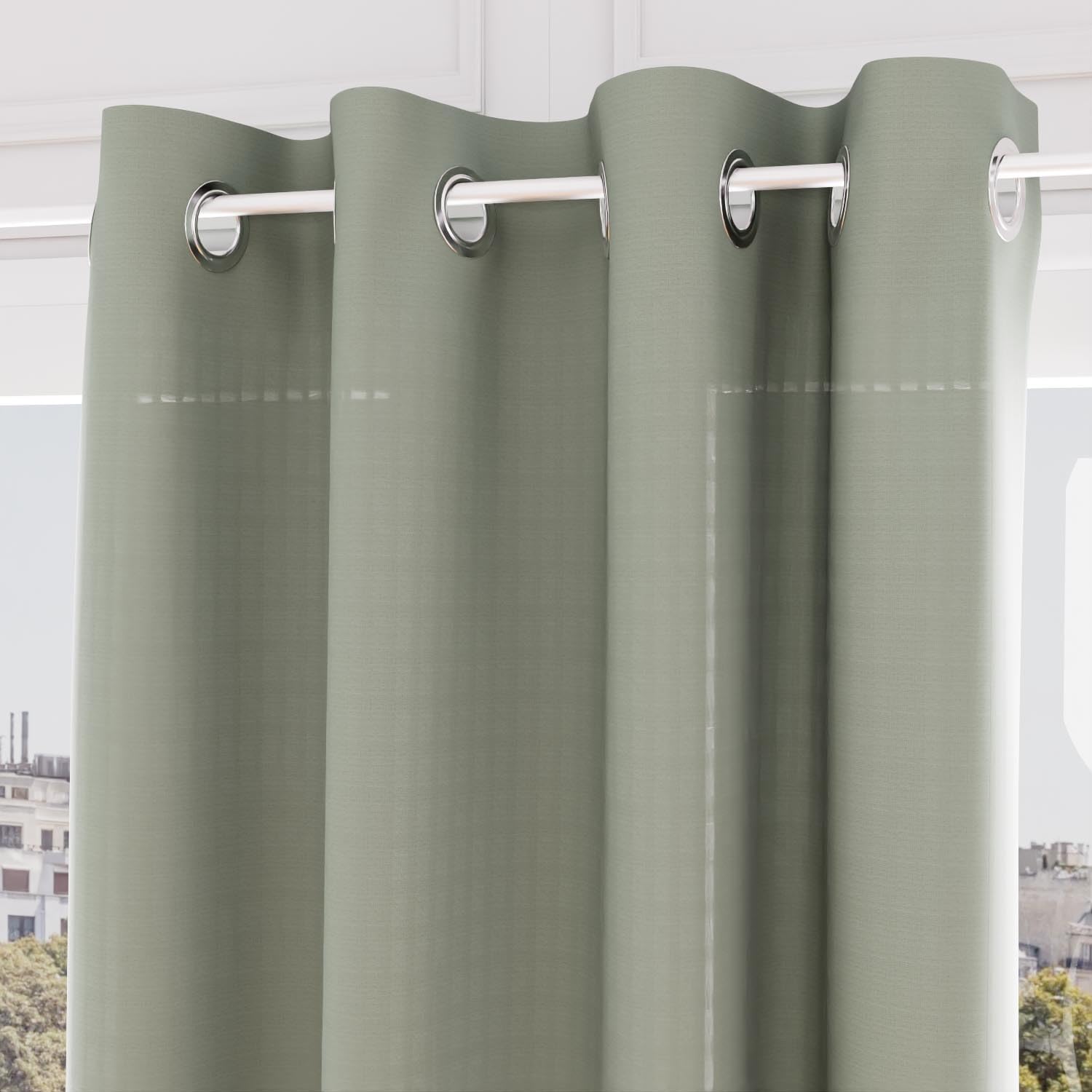 Soleil d'ocre Eyelets/Eyelets Green 140 x 250 cm