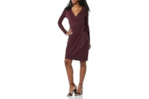 Amazon Essentials Women's Long Sleeve Classic Wrap Dress (Available in Plus Size)