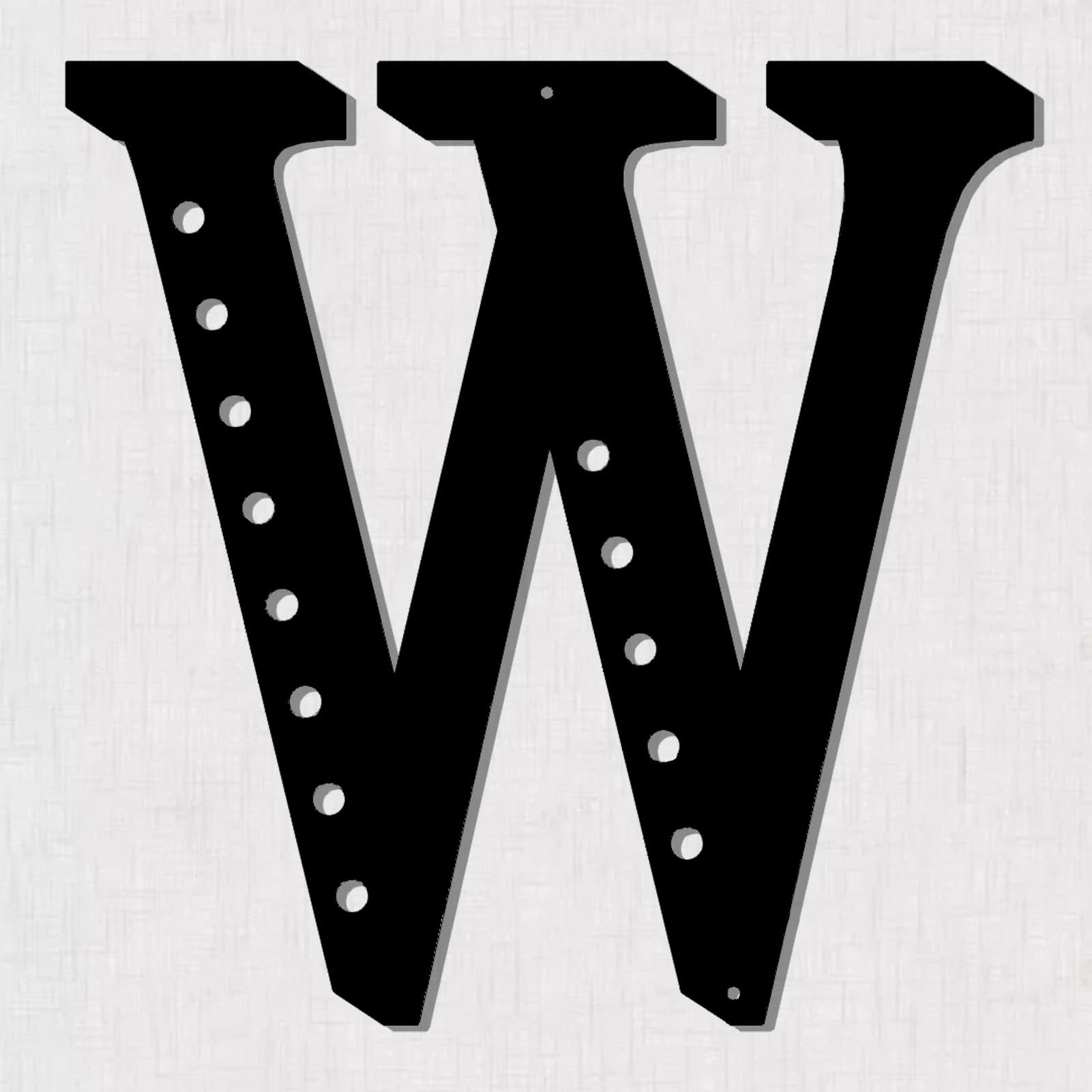 Resama 11'' Black Metal Letters for Wall Decor, Visual 3D Large Alphabet, Decorative Farmhouse Hanging Letter Sign for Living Room Bedroom Office Home Party (W)