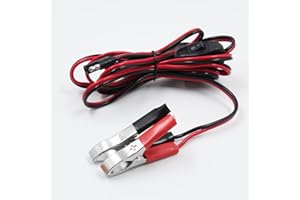 EDYL SAE Battery Connector Wire Harness, 8FT 16AWG Alligator Clips Wire Harness, Tender Extension Cable with Clamps, 12 Volt On/Off Switch Quick Disconnect Extension Cord for Battery Power Supplies 1 Pack