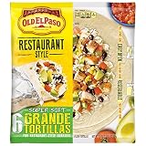 Old El Paso Restaurant Grande Flour Tortillas, 21.5 Ounce (Pack of 5)