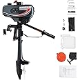 HANGKAI Outboard Motor, 2-Stroke 3.5HP Heavy Duty Fishing Boat Engine, Manual Start Boat Engine, Outboard Boat Motor Short Shaft Boat Motor with CDI Ignition System Water Cooling System