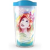 Tervis Disney - The Little Mermaid - Ariel 80s Made in USA Double Walled Insulated Tumbler Travel Cup Keeps Drinks Cold & Hot, 16oz, Classic