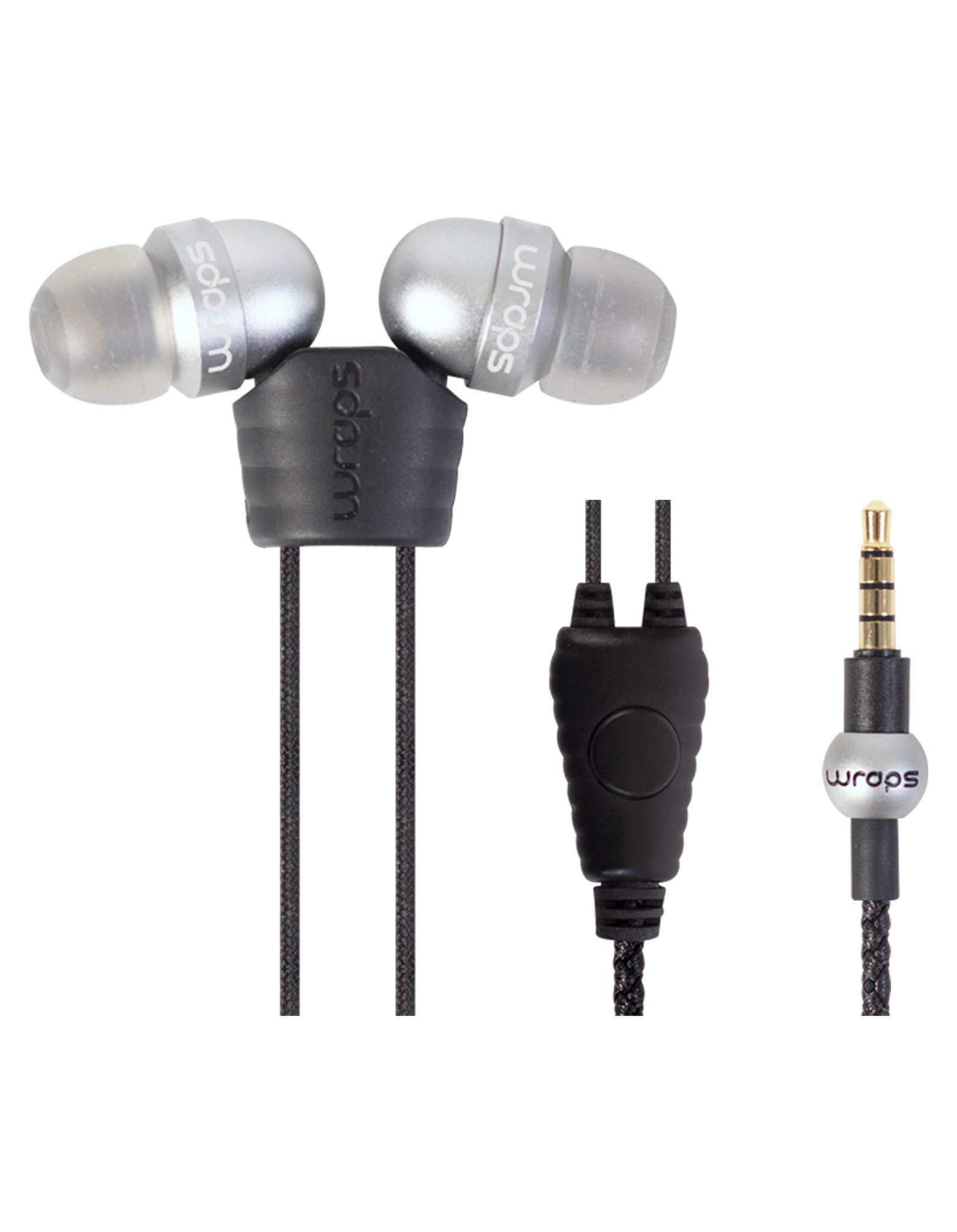 Wraps Wristband Core Headphones with In Line Microphone - Space Grey