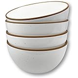 Mora Ceramic Bowls For Kitchen, 28oz - Bowl Set of 4 - For Cereal, Salad, Pasta, Soup, Dessert, Serving etc - Dishwasher, Mic