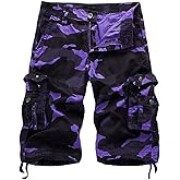 IDEALSANXUN Men's Casual Loose Fit Multi-Pockets Military Cargo Shorts