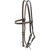 Jeffers LuxeLeather Heavy Oiled Leather Western Horse Headstall, Adjustable Harness Leather Bridle Tack for Riding, Training, Ranch, and Equestrian Use