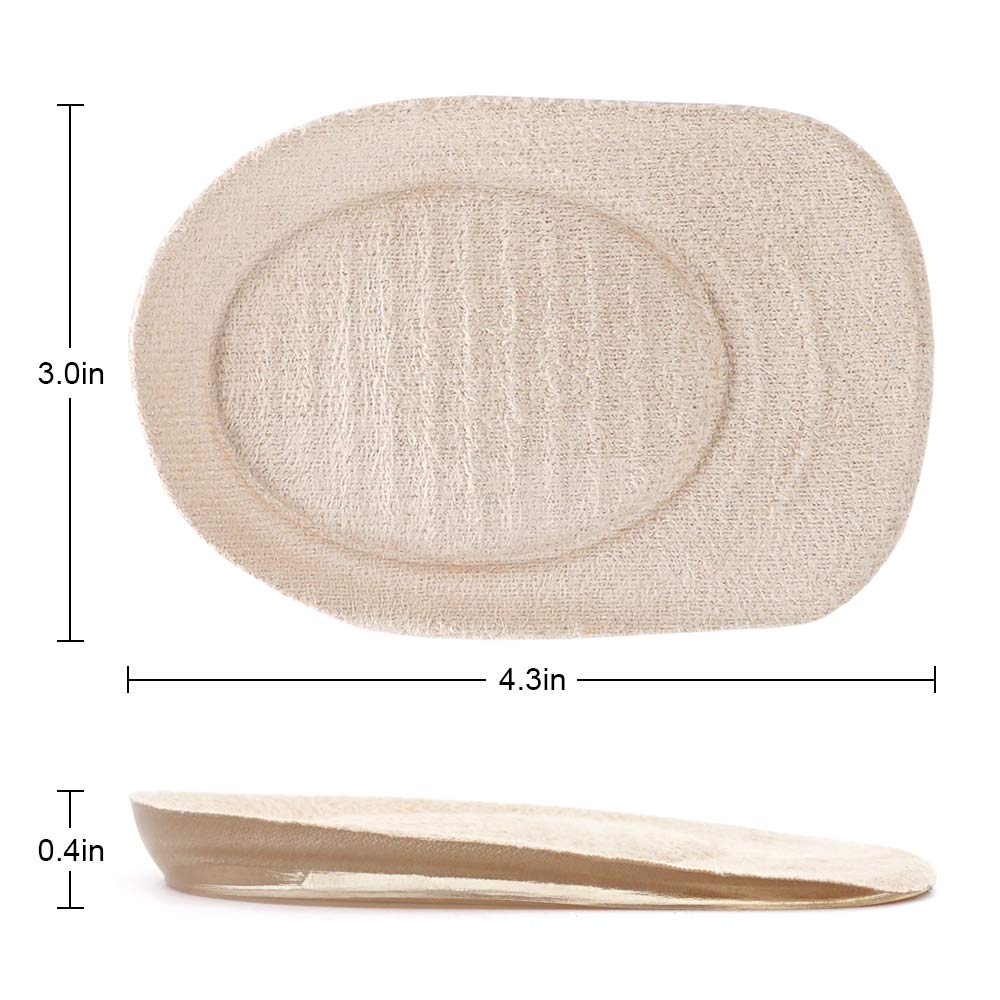 Beautulip Gel Heel Cup Leg Length Discrepancy Heel Cushion Shock Absorb Ankle Pain Sever\'s Disease Relieve