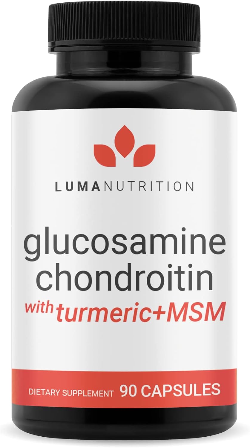 Chondroitin & Glucosamine - Luma Nutrition Glucosamine Chondroitin MSM - Turmeric, Boswellia - Premium Supplement - for Men and Women - Joint Supplement - 90 Capsules