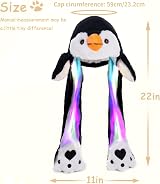 SUNHUITOY Black & White Penguin Plush Hat Moving Ears Cosplay Kids Adults Fun view 5