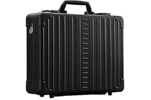 Aleon Aluminum Business Briefcase for Men and Women 15"-Hard Case Attache, Secure Money, Document Case, Durable Hard-Sided Organizer-Gift for Graduation and Businessmen, Portable Work Station (Onyx)