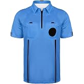 HIGHRAZON Soccer Referee Jersey Short Sleeve Ref Shirts, Yellow/Green | Pro Referee Shirt, Zipper Collar, Double Hidden Pockets, Side Mesh Panel, 100% Polyester, Size XS-XXL