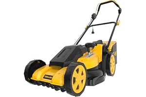ZEGJAW 16-Inch Corded Lawn Mower, Walk Behind Electric Mower Electric, 6-Position Height Adjustment, 12-Gallon Grass Collection Bag