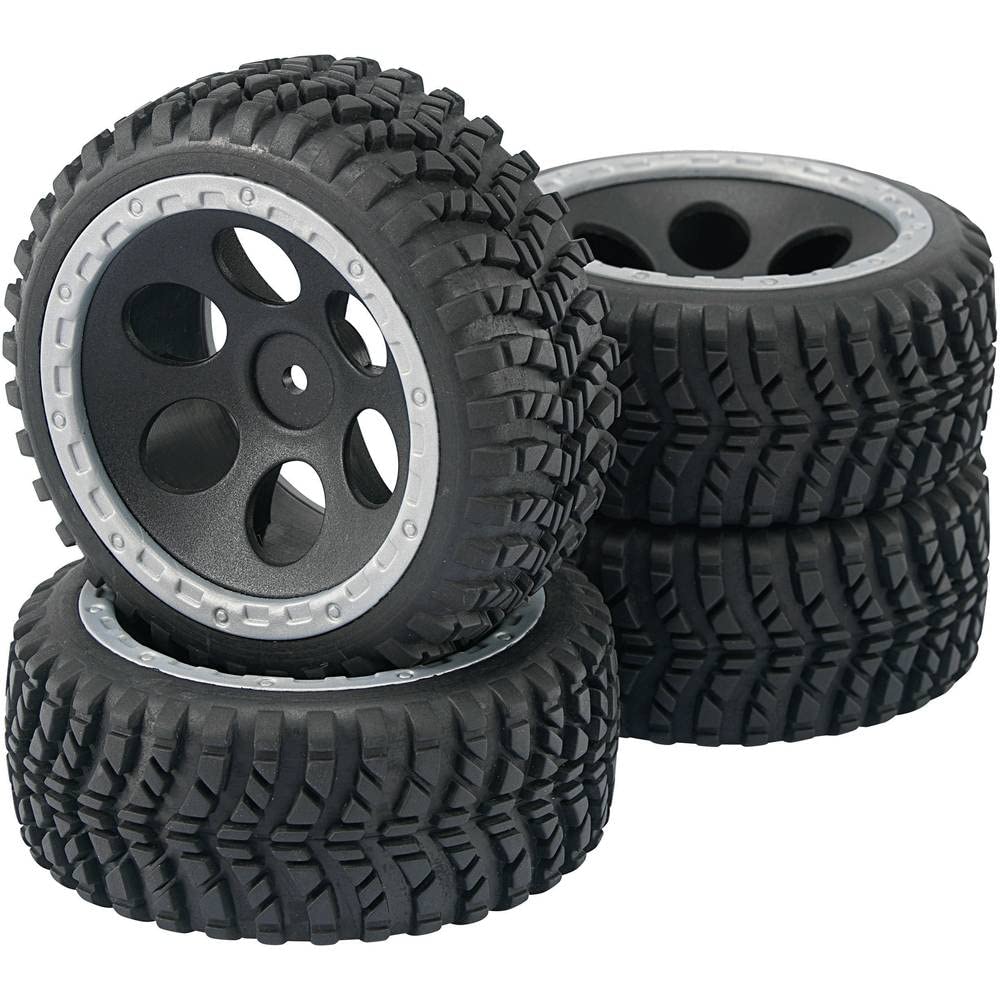 Reely 1:10 Buggy Complete Wheels Fighter Hole Design Black Pack of 2