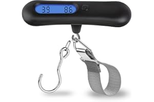 CYBERDYER New 110 lbs Archery Bow Scale Compound Recurve Bow Weight Draw Scale Peak Hold Weight Scale Portable Bow Poundage Scale Hunting Scale Luggage Scale with LCD Display (Black with Hook and Lanyard)