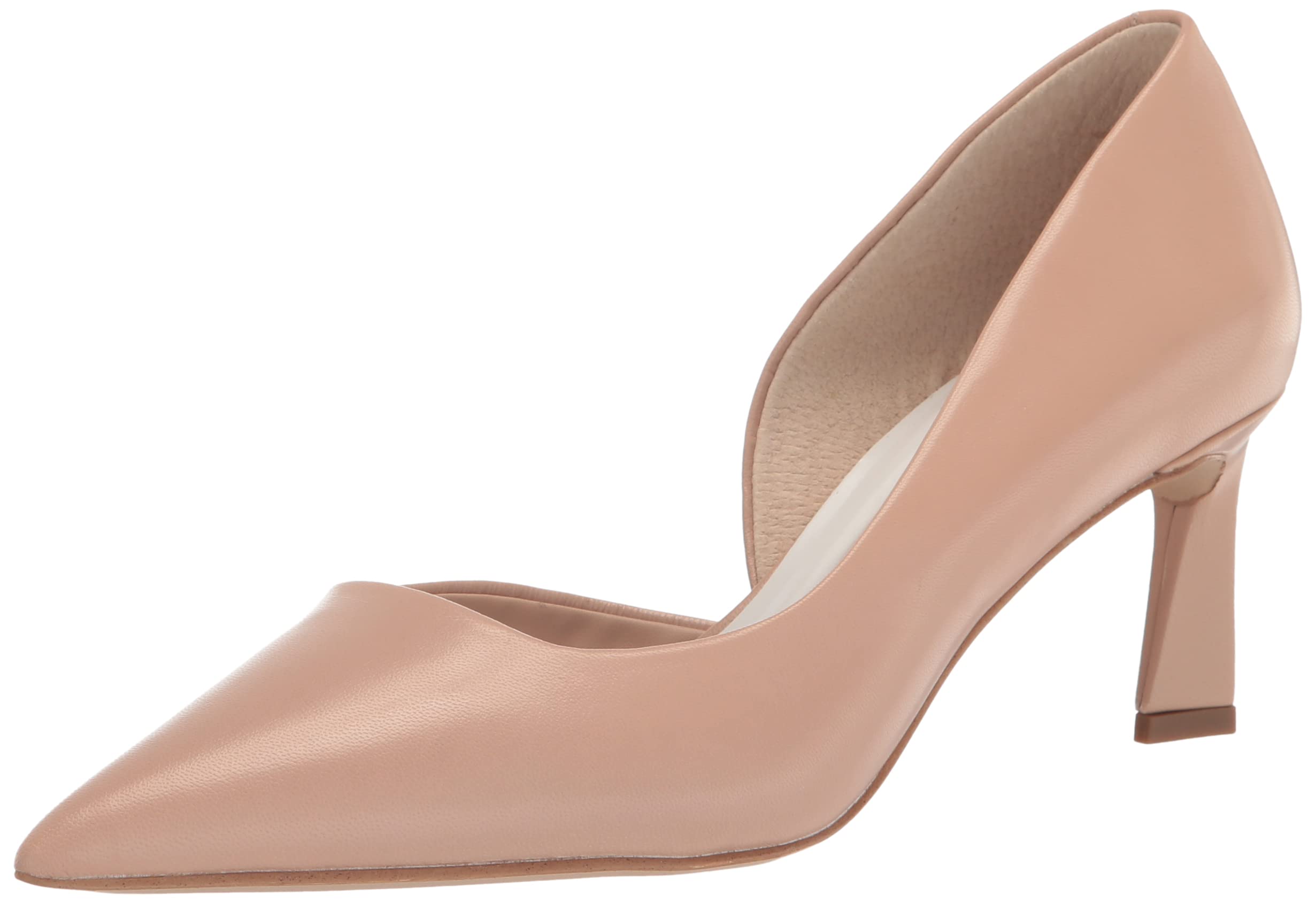 Franco Sarto Womens Tana Pointed Toe D’Orsay Mid Heel Pump, Sand Beige Leather, 6.5