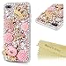 Mavis's Diary iPhone 7 Plus Case (5.5 inch) 3D Handmade Bling Crystal Diamond Shiny Sparkling Rhinestones Full Edge Protective Clear Hard PC Cover (Pink)