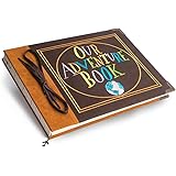 Premium Our Adventure Book Photo Album Scrapbook, Anniversary Gift for Couple, Wedding Scrap Book with Sewn Words, Faux Suede