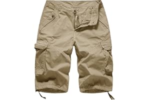 FOURSTEEDS Women's Casual Fitted Multi-Pockets Camouflage Twill Bermuda Cargo Shorts