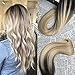 Moresoo Tape in Hair Extensions Real Human Hair Ombre Tape in Extensions Balayage Brown to Caramel Blonde Mix with Blonde Human Hair Tape in Real Hair Extensions 18 Inch #2/27/613 20pcs 50g