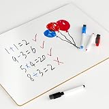 Nicpro Dry Erase Mini Whiteboard A3 30x42 cm Double Sided with 3 Pens view 4