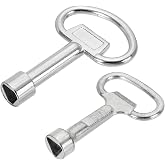 PATIKIL Triangle Spanner Key, 2 Pack Triangular Utility Socket Panel Keys Cabinet Spanner Key Locks for Elevator Electric Gas Water Meter Box, 2-Size