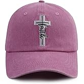 Jesus Cross Hat for Men Women, Funny Adjustable Cotton Embroidered Christian Religious Faith Baseball Cap