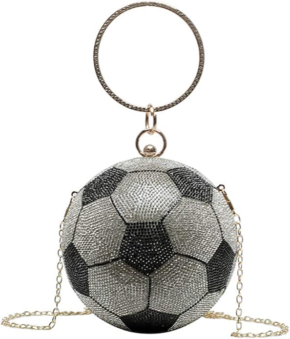 VALICLUD Evening Bag for Women Round Soccer Ball Football Shaped Purse