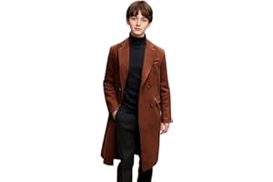 Boys Trench Coat Double Breasted Wool Dress Coat Long Windbreaker Jacket Winter Overcoat for Kids 5-14 Years