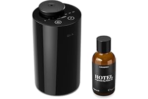 AIRVERSA Waterless Essential Oil Diffuser Starter Kit with 30mL Hotel Scent Fragrance Oil Inspired by Ritz-C., Battery Operated Mini Scent Air Machine Portable Diffuser for Home Car Office, Black AN6