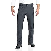 Outdoor Ventures Men's Lite Waterproof Windproof Fleece Lined Warm Hiking Ski Snow Pants Expandable-Waist