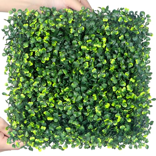 Premium Boxwood Panels, 8Pcs 10"x10" Grass Wall Panels, Artificial Greenery Bac…