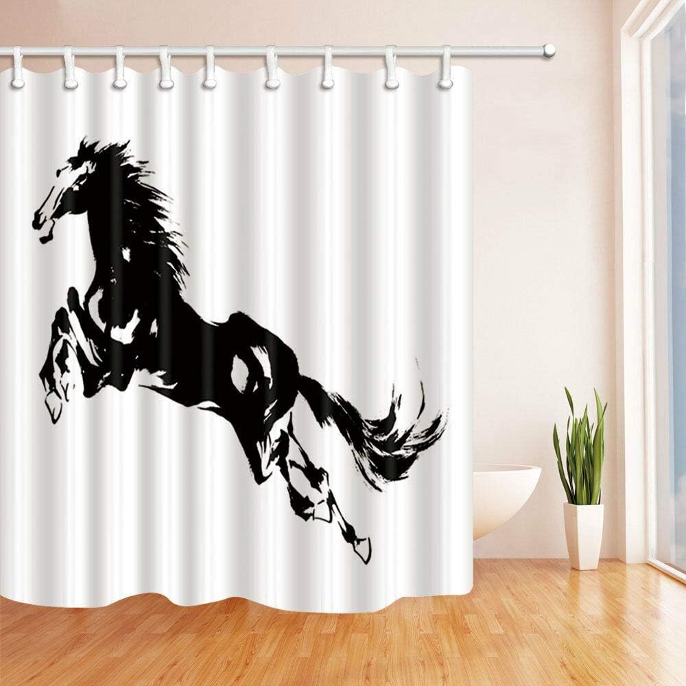caichaxin Watercolor black horse jumping Beautiful waterproof and wear-resistant environment