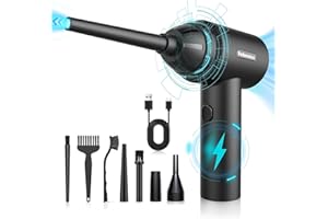TEKEVISS Compressed air Duster - 100000RPM Adjustable Electric Air Duster, Rechargeable 8000mAh Cordless for Dust Off/Cleaning Computer Electronics/Inflating Pool Toys, Replace Air Can/Pump