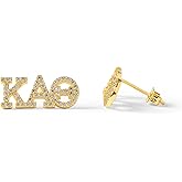 Sorority Shop Kappa Alpha Theta Earrings — KAT 18K Gold Plated Sorority Gifts Earrings, Long-Lasting Kappa Alpha Theta Gifts for Women