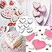 HEMOTON 6Pcs Valentine's Day Heart Cookie Cutters, Love&Wedding Cookie Cutters, Stainless Steel Valentine Bake Biscuti Cutter, Love Heart Shape DIY Chocolate Moulds Baking Mould Vegetable Fruit Cutter