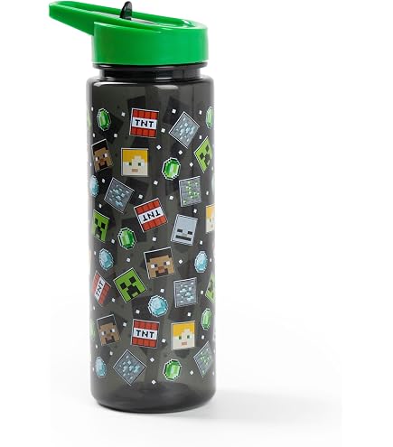 Borraccia verde con logo del film Minecraft Atlantic | FindTheDeal