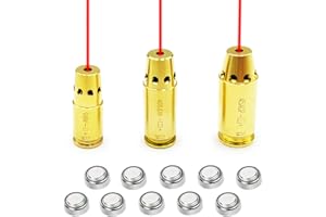 Bayattoo Bore Sight 9mm/.40 S&W/45ACP/223REM Laser Sight Red Dot Boresighter with 9pcs Batteries
