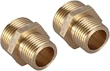 Hililand Brass Hex Nipple 3/4 to 1/2 Reducing Male Pipe Fitting Water Air Fuel view 3