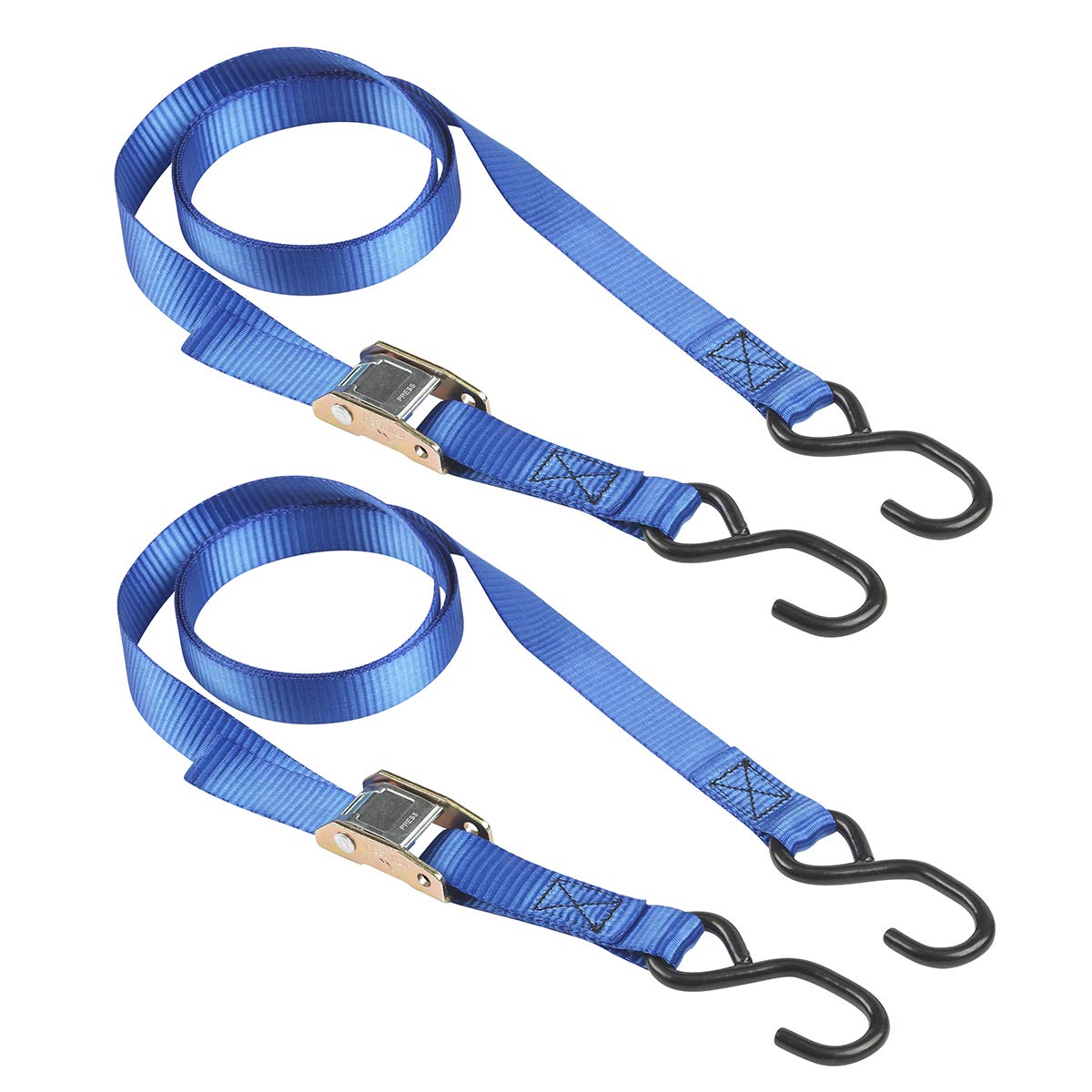Master Lock 4368EURDAT Certified Strap with Buckle and S Hook, Blue, 2m x 25mm Straps, Pack of 2