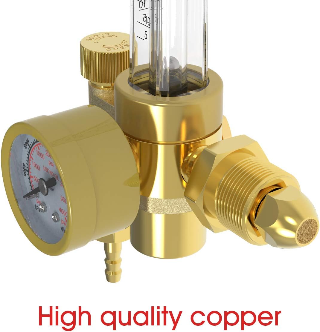 Yeswelder Argon/CO2 Mig Tig Flow Meter Gas Regulator Gauge Welding Weld - - 