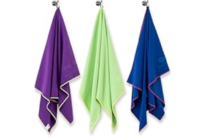 PY SUPER MODE Towel Perfect Travel & Gym & Camping Towel,Quick Dry,Green,Purple and Blue Towels,Super Absorbent,Ultra Compact,Lightweight. Suitable for Trip, Beach, Shower (31.5 * 12inch)