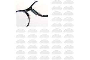 YUXIANLB Silicone Eyeglass Nose Pads, 20 Pairs Anti Slip Nosepads with Sticky Backing for Glasses, Soft Nose Grips for Glasses and Sunglasses(Clear/1mm)