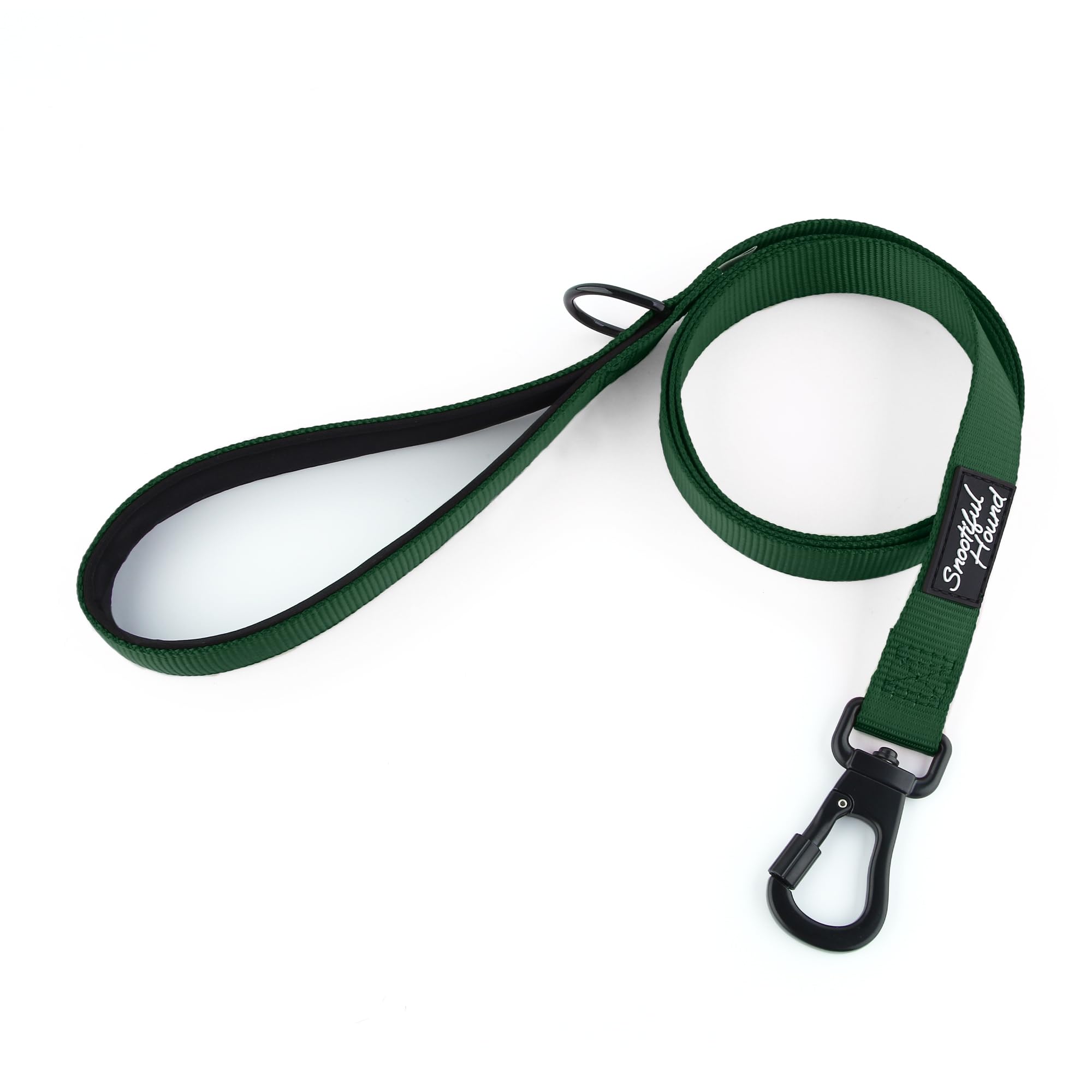 Snootiful Hound Secure Locking Dog Lead with Padded Handle - Carabiner Dog Leash - Anti Theft (Green, 120cm)
