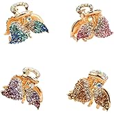 Ruihfas 4Pcs Sweet Cherry Bangs Clip Mini Boutique Rhinestone Hair Claws Jaw Clips for Women Girls